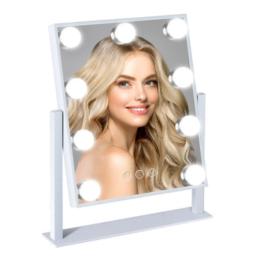 Rotating LED Makeup Mirror