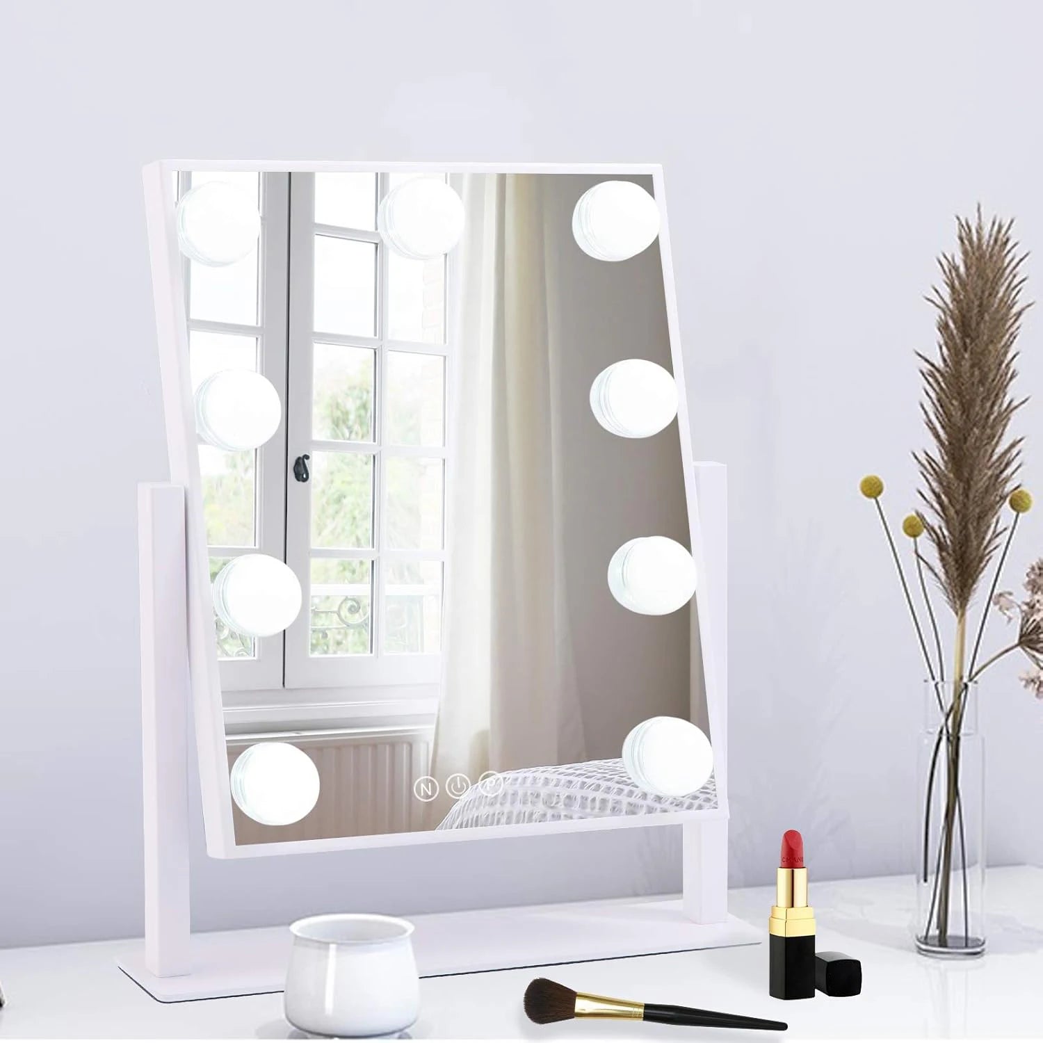 Rotating LED Makeup Mirror