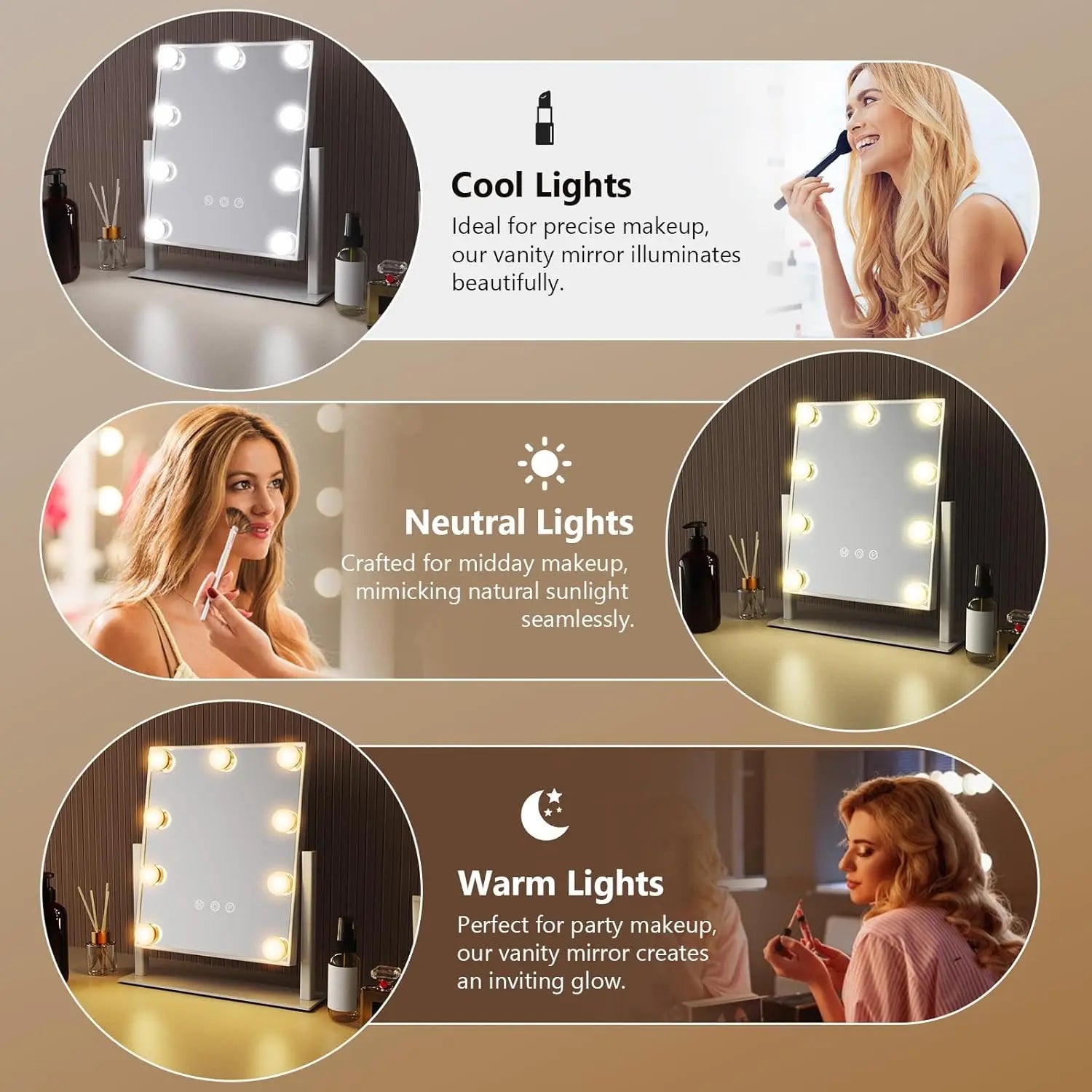 Rotating LED Makeup Mirror